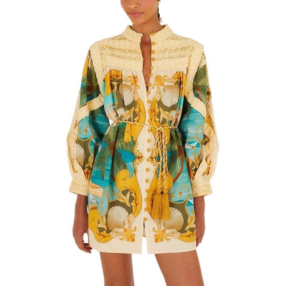 Amina Glam Womens  Linen-Blend Mini Dress